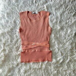 Pink Sleeveless Crop Tank Top